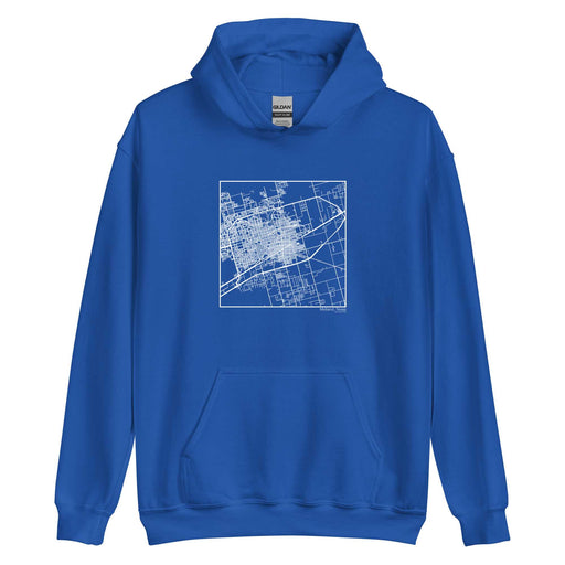 Midland Texas  Map Unisex Hoodie Sweater with City inscription in Royal Blue