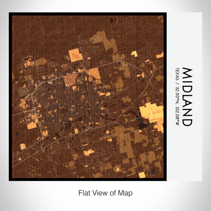 Rendered View of Midland Texas Map on 17oz Stainless Steel Insulated Tumbler in Ember Map Style