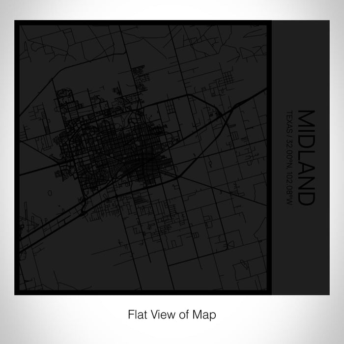 Rendered View of Midland Texas Map on 17oz Stainless Steel Insulated Tumbler in Matte Black with Tactile Lines