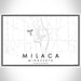 Milaca Minnesota Map Print Landscape Orientation in Classic Style With Shaded Background