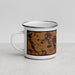 Left View Custom Milaca Minnesota Map Enamel Mug in Ember