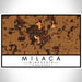 Milaca Minnesota Map Print Landscape Orientation in Ember Style With Shaded Background