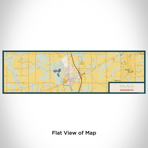 Flat View of Map Custom Milaca Minnesota Map Enamel Mug in Woodblock