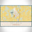 Milaca Minnesota Map Print Landscape Orientation in Woodblock Style With Shaded Background