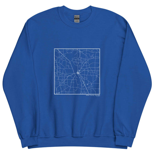 Miller County Georgia  Map Unisex Crewneck Sweater with City inscription in Royal Blue