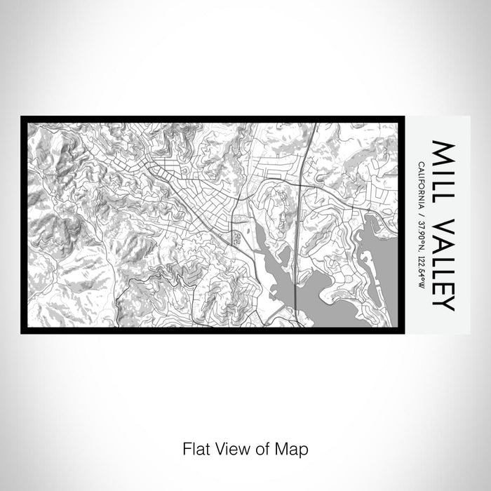Rendered View of Mill Valley California Map on 17oz Stainless Steel Insulated Bottle with printed classic style map