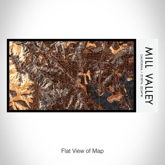 Rendered View of Mill Valley California Map on 17oz Stainless Steel Insulated Bottle with printed ember style map