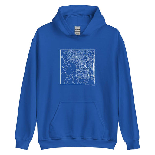 Mill Valley California  Map Unisex Hoodie Sweater with City inscription in Royal Blue