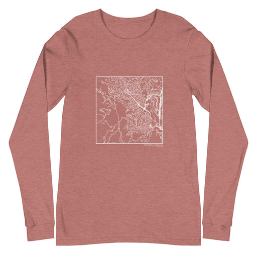 Mill Valley California  Map Unisex Long-Sleeve T-shirt with City inscription in Heather Mauve