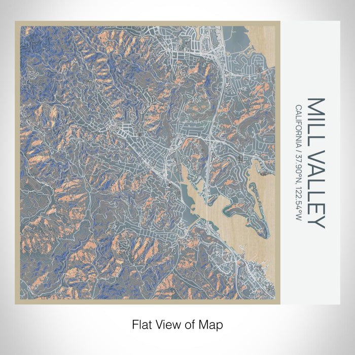 Rendered View of Mill Valley California Map on 17oz Stainless Steel Insulated Tumbler in Afternoon Map Style
