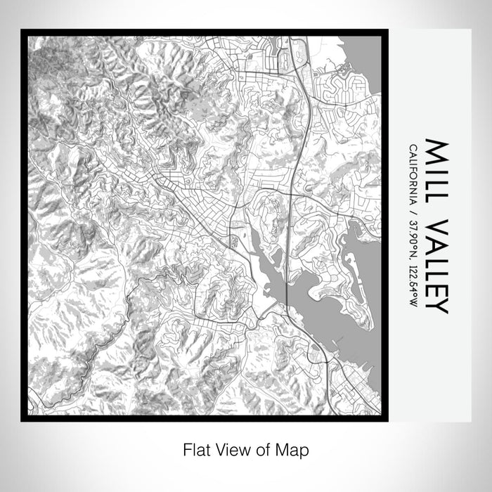 Rendered View of Mill Valley California Map on 17oz Stainless Steel Insulated Tumbler in Classic Map Style