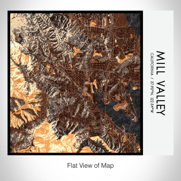 Rendered View of Mill Valley California Map on 17oz Stainless Steel Insulated Tumbler in Ember Map Style