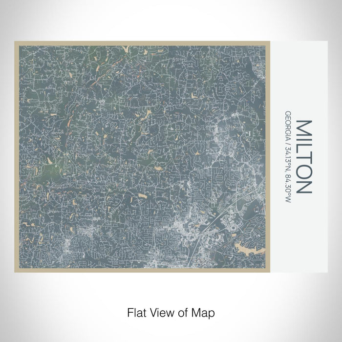 Rendered View of Milton Georgia Map on 20oz Stainless Steel Insulated Bottle with Bamboo Top with printed afternoon style map