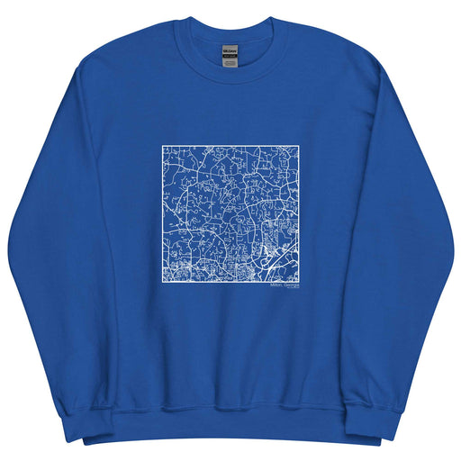Milton Georgia  Map Unisex Crewneck Sweater with City inscription in Royal Blue