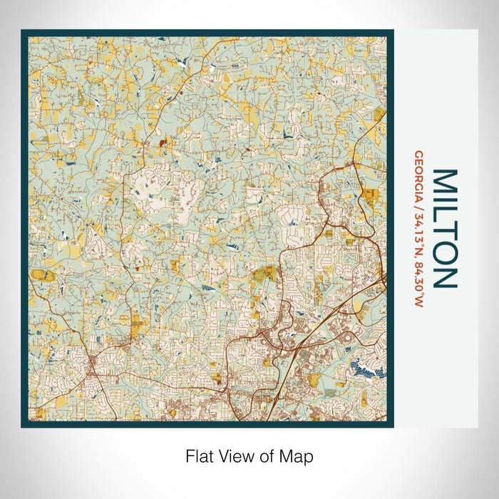Rendered View of Milton Georgia Map on 17oz Stainless Steel Insulated Tumbler in Woodblock Map Style