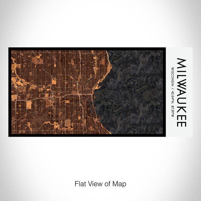 Rendered View of Milwaukee Wisconsin Map on 17oz Stainless Steel Insulated Bottle with printed ember style map