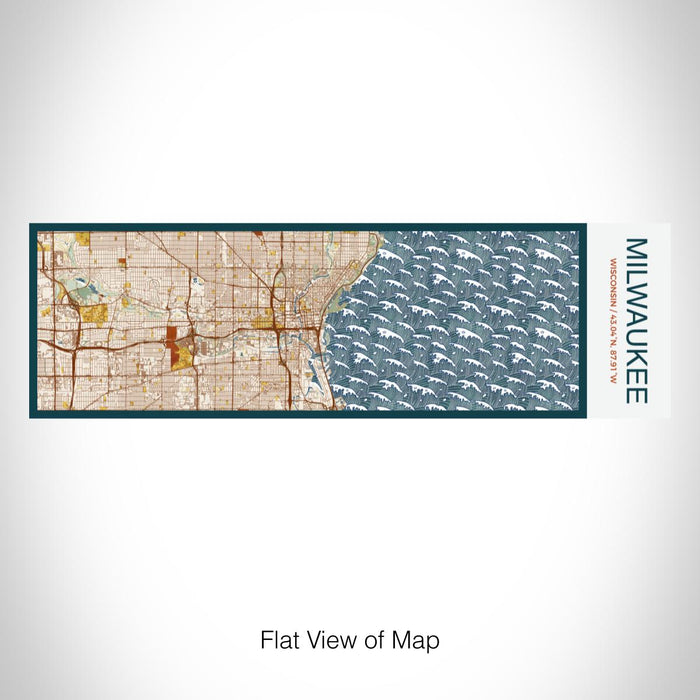 Rendered View of Milwaukee Wisconsin Map on 10oz Stainless Steel Insulated Cup in Woodblock with Sliding Lid