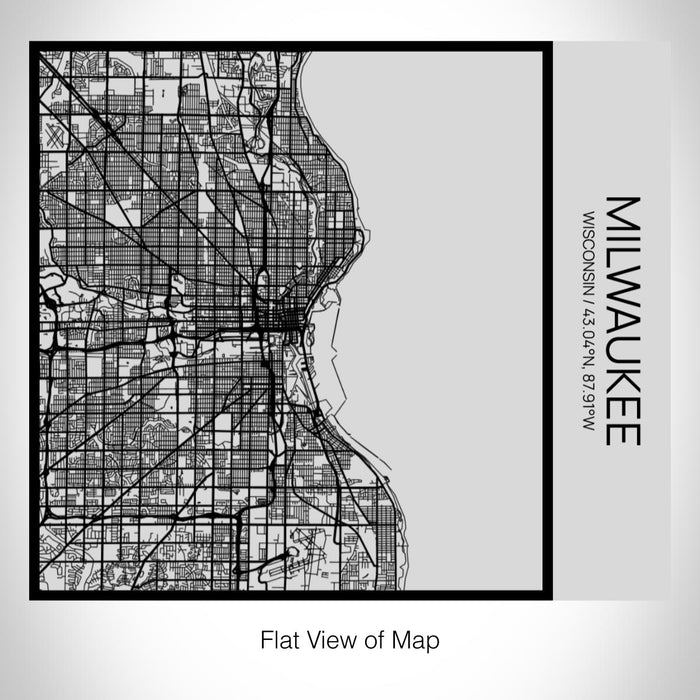 Rendered View of Milwaukee Wisconsin Map on 17oz Stainless Steel Insulated Tumbler in Tactile Lines with Succulent in Background