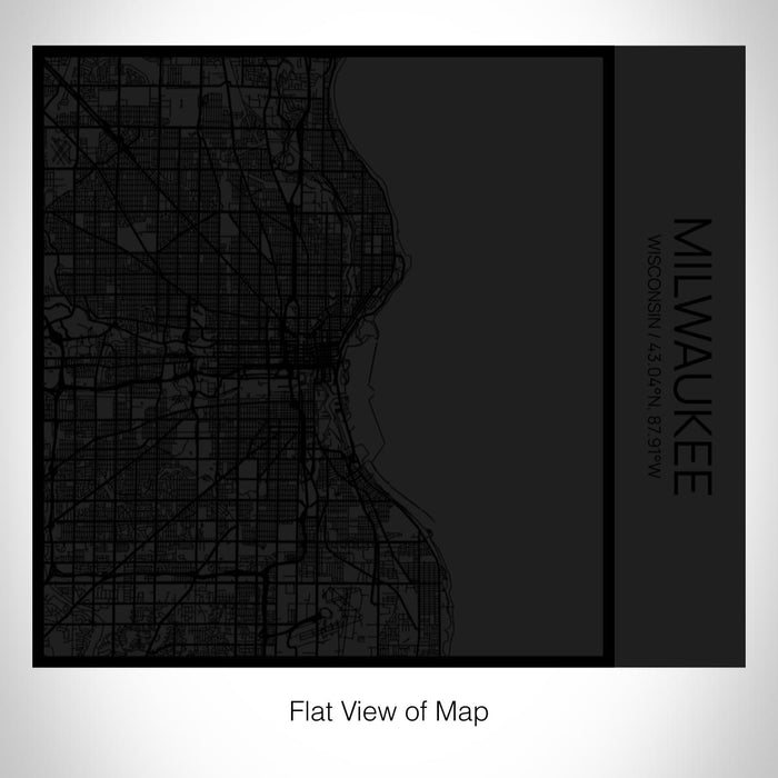 Rendered View of Milwaukee Wisconsin Map on 17oz Stainless Steel Insulated Tumbler in Matte Black with Tactile Lines