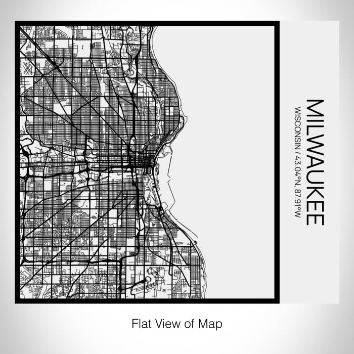 Rendered View of Milwaukee Wisconsin Map on 17oz Stainless Steel Insulated Tumbler in Matte White with Tactile Lines