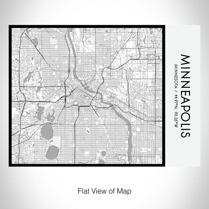 Rendered View of Minneapolis Minnesota Map on 20oz Stainless Steel Insulated Bottle with Bamboo Top with printed classic style map