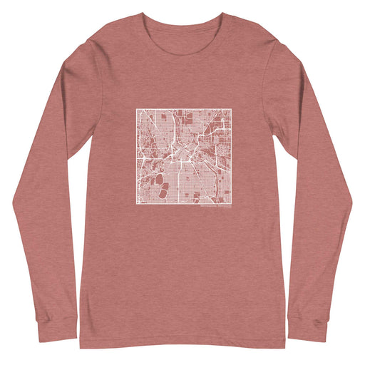 Minneapolis Minnesota  Map Unisex Long-Sleeve T-shirt with City inscription in Heather Mauve