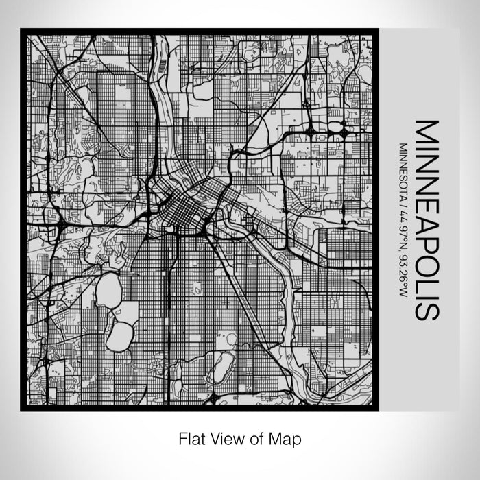 Rendered View of Minneapolis Minnesota Map on 17oz Stainless Steel Insulated Tumbler in Tactile Lines with Succulent in Background