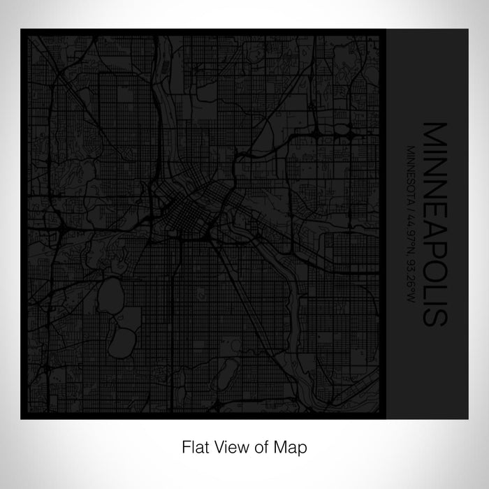 Rendered View of Minneapolis Minnesota Map on 17oz Stainless Steel Insulated Tumbler in Matte Black with Tactile Lines