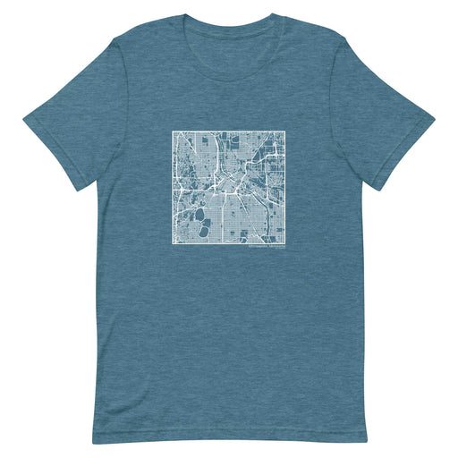 Minneapolis Minnesota  Map Unisex T-Shirt with City inscription in Heather Teal