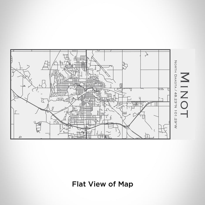 Rendered View of Minot North Dakota Map Engraving on 17oz Stainless Steel Insulated Cola Bottle in White