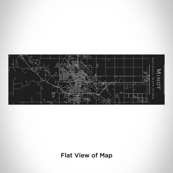 Rendered View of Minot North Dakota Map Engraving on 10oz Stainless Steel Insulated Cup with Sliding Lid in Black