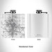 Rendered View of Minot North Dakota Map Engraving on 6oz Stainless Steel Flask in White