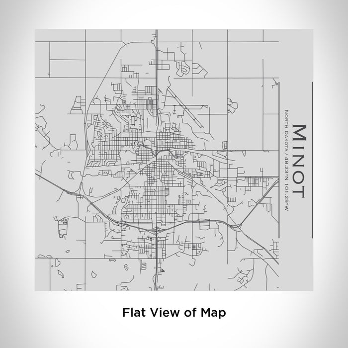 Rendered View of Minot North Dakota Map Engraving on 17oz Stainless Steel Insulated Tumbler