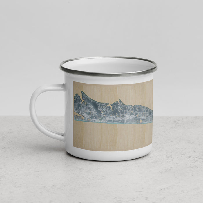 Left View Custom Miramar Beach Florida Map Enamel Mug in Afternoon