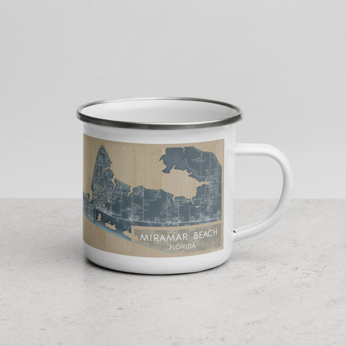 Right View Custom Miramar Beach Florida Map Enamel Mug in Afternoon