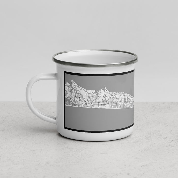 Left View Custom Miramar Beach Florida Map Enamel Mug in Classic