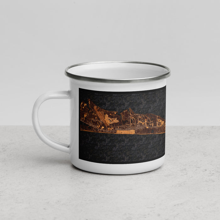 Left View Custom Miramar Beach Florida Map Enamel Mug in Ember