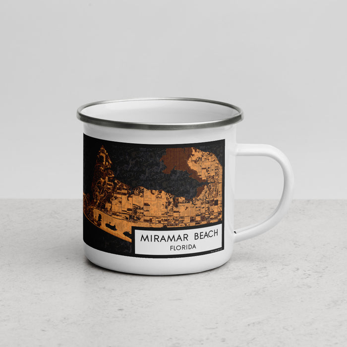 Right View Custom Miramar Beach Florida Map Enamel Mug in Ember