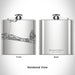 Rendered View of Miramar Beach Florida Map Engraving on 6oz Stainless Steel Flask