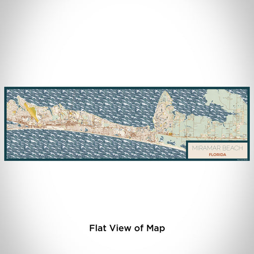 Flat View of Map Custom Miramar Beach Florida Map Enamel Mug in Woodblock