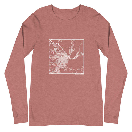 Missoula Montana  Map Unisex Long-Sleeve T-shirt with City inscription in Heather Mauve
