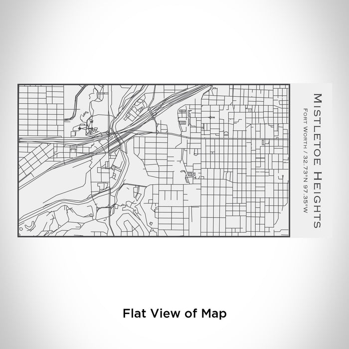 Rendered View of Mistletoe Heights Fort Worth Map Engraving on 17oz Stainless Steel Insulated Cola Bottle in White