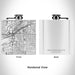 Rendered View of Mistletoe Heights Fort Worth Map Engraving on 6oz Stainless Steel Flask in White
