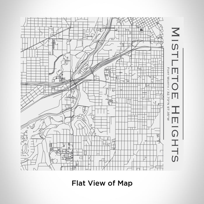 Rendered View of Mistletoe Heights Fort Worth Map Engraving on 17oz Stainless Steel Insulated Tumbler in White