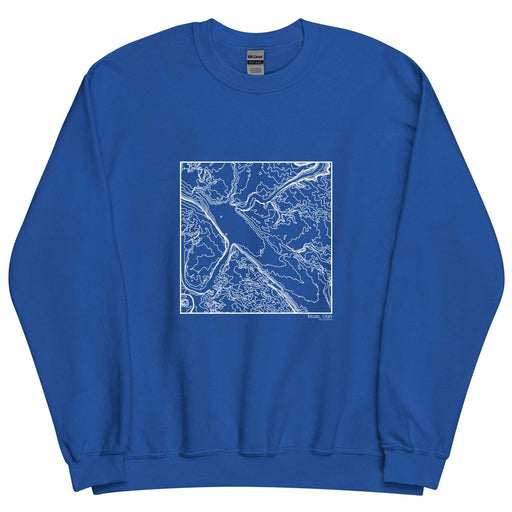 Moab Utah Topographic  Map Unisex Crewneck Sweater with City inscription in Royal Blue