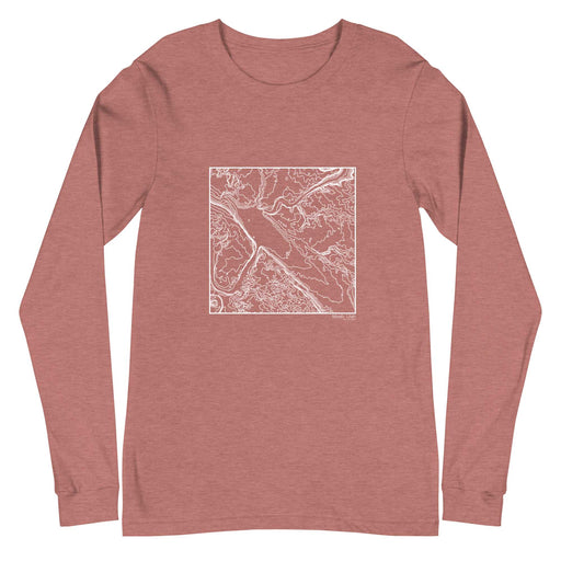 Moab Utah Topographic  Map Unisex Long-Sleeve T-shirt with City inscription in Heather Mauve