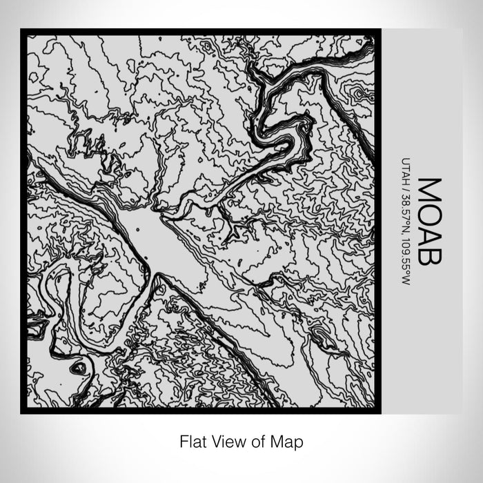 Rendered View of Moab Utah Map on 17oz Stainless Steel Insulated Tumbler in Tactile Lines with Succulent in Background