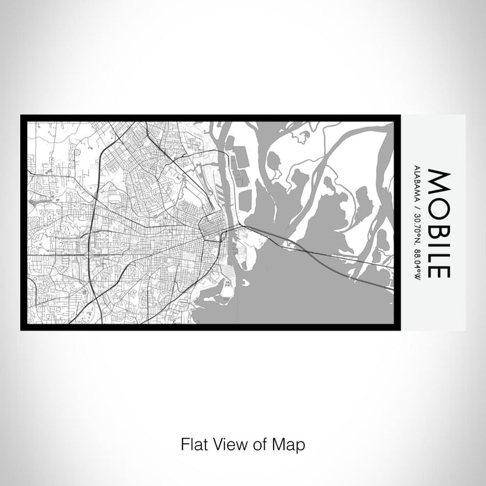 Rendered View of Mobile Alabama Map on 17oz Stainless Steel Insulated Bottle with printed classic style map