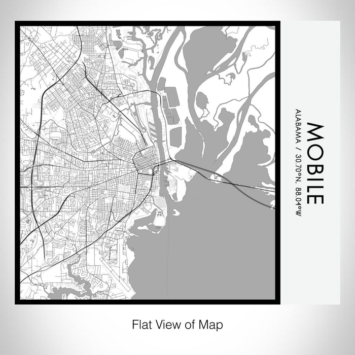 Rendered View of Mobile Alabama Map on 17oz Stainless Steel Insulated Tumbler in Classic Map Style