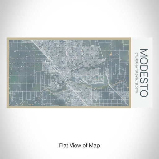 Rendered View of Modesto California Map on 17oz Stainless Steel Insulated Bottle with printed afternoon style map
